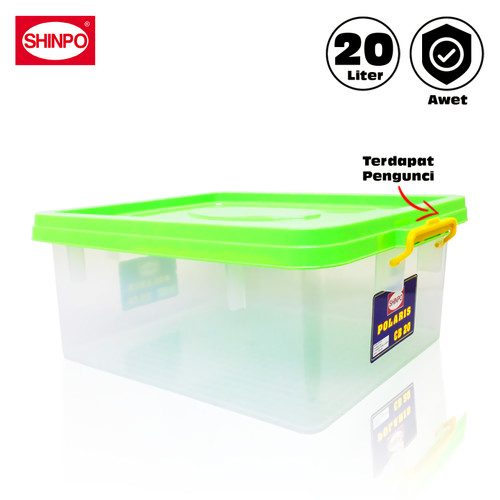 SHINPO Box Penyimpanan Kontainer Plastik 20 L Kotak SPO-SIP-125-CB20