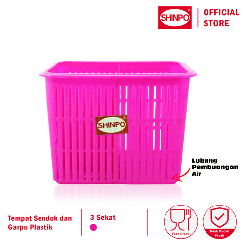 SHINPO Tempat Sendok Plastik 3 Sekat Supernal Cutlery SPO-SIP-215