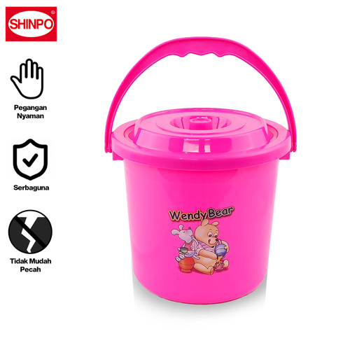 SHINPO Ember Plastik Dengan Tutup Deluxe Water Bucket SPO-SIP-250T