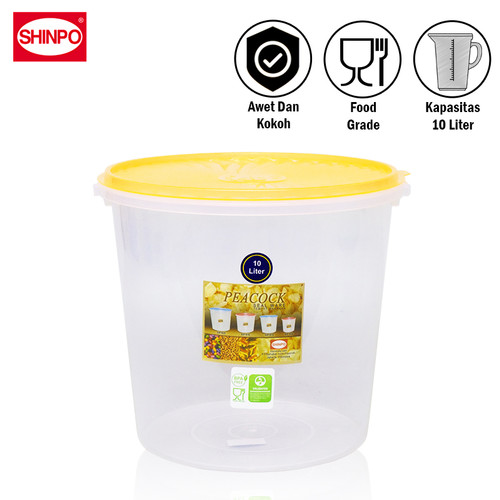 SHINPO Toples Plastik Dengan Tutup 10 Liter Sealware Jar SPO-SIP-610