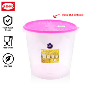 SHINPO Toples Plastik 25 L Penyimpanan Makanan Peacock SPO-SIP-625