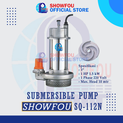 SHOWFOU SUBMERSIBLE PUMP SQ-112N 1 HP 1 Phase 0.75 kWatt 3" Inch