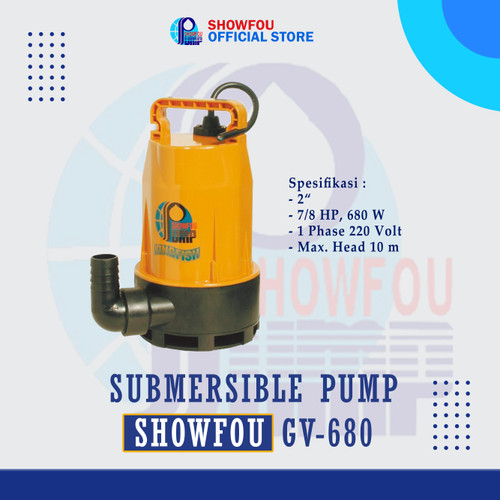 SHOWFOU SUBMERSIBLE PUMP GV-680 0.250 HP 1 Phase 200 Watt 1-0.25 Inch