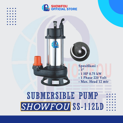 SHOWFOU SUBMERSIBLE PUMP SS-112LD 1 HP 1 Phase 750 Watt 3 Inch