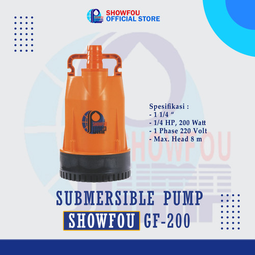 SHOWFOU SUBMERSIBLE PUMP GF-200, 0.250 HP, 1 Phase 200 Watt 1-0.25 Inc