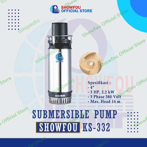 SHOWFOU SUBMERSIBLE PUMP KS-332D 3 HP 3 Phase 2.2 kWatt 4 Inch