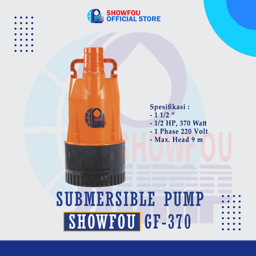 SHOWFOU SUBMERSIBLE PUMP GF-370, 0.5 HP, 1 Phase 370 Watt 1-0.5 Inch