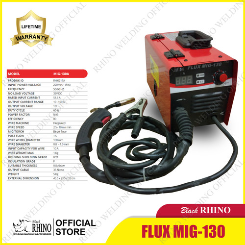 Mesin Las Black RHINO FLUX MIG-130