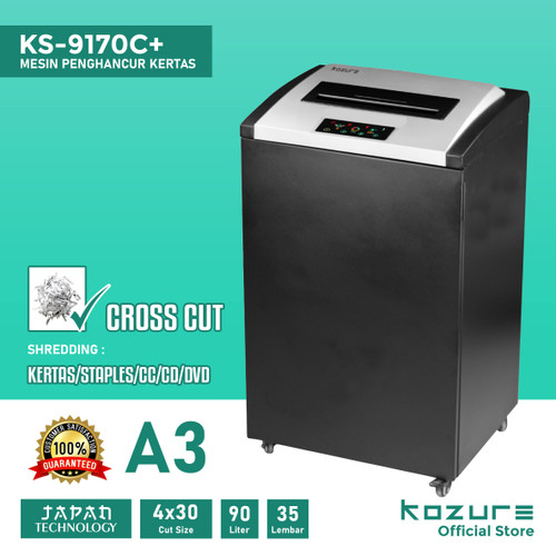 Paper Shredder Kozure KS-9170C+ Penghancur Kertas A3 Cross Cut 90Liter