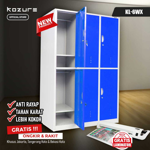 Kozure KL 6WX Lemari Loker Besi 6 Pintu Ukuran Lebih Lebar