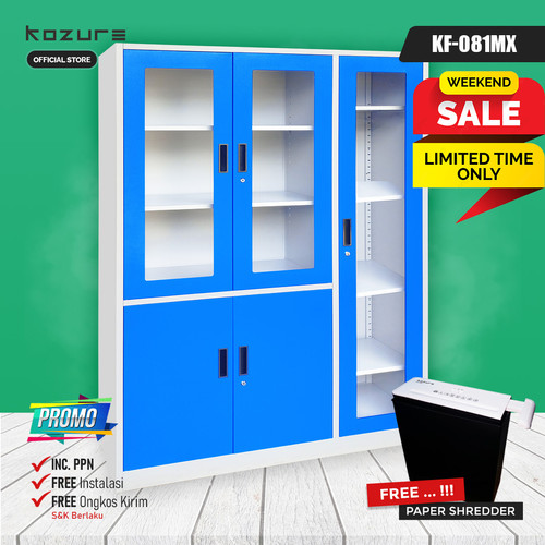 FILLING CABINET Kozure KF-081MX Pintu Kaca Kombinasi Swing Door