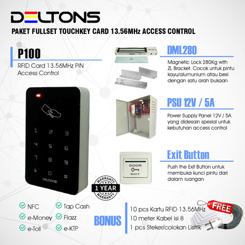 Smart Door Access Control RFID Card 13.56MHz e-Money Magnetic EM Lock