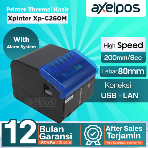 Printer Thermal Kasir 80mm Auto Cutter Usb Lan Xprinter Xp-C260M