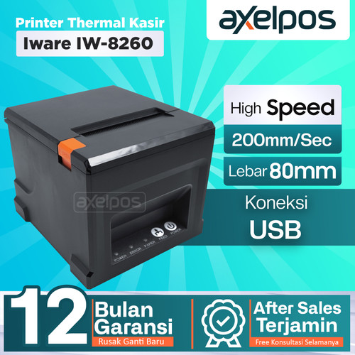 Printer Thermal Struk Kasir 80mm Auto Cutter Usb Iware Iw8260