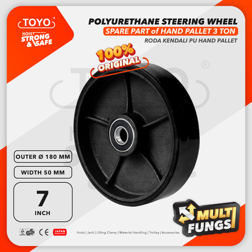 Polyurethane Steering Wheel / Roda Hand Pallet PU 180mm x 50mm 7" TOYO