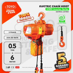 Electric Chain Hoist 0.5 Ton x 6 Meter HHBD Inverter TOYO