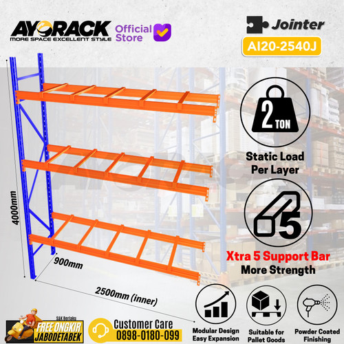 PALLET RACKING 2 TON AI20-2540J RAK GUDANG PALET JOINTER 4 METER 250CM