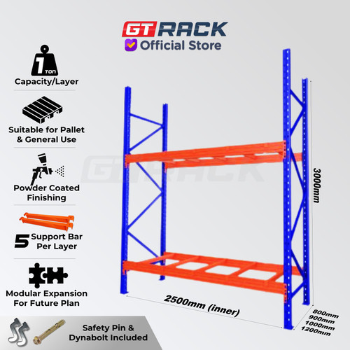 STARTER RAK GUDANG PALET 1 TON 3 METER RAK PALLET HEAVY DUTY  P250CM