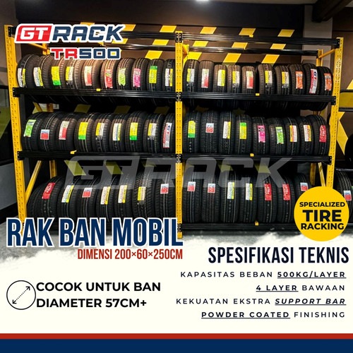 RAK BAN MOBIL GT RACK TR500 TIRE RACKING DISPLAY RODA SUSUN 4 TINGKAT