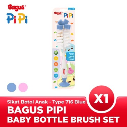 Bagus Pipi Deluxe Sponge Baby Bottle And Nipple Brush Set Tipe 716