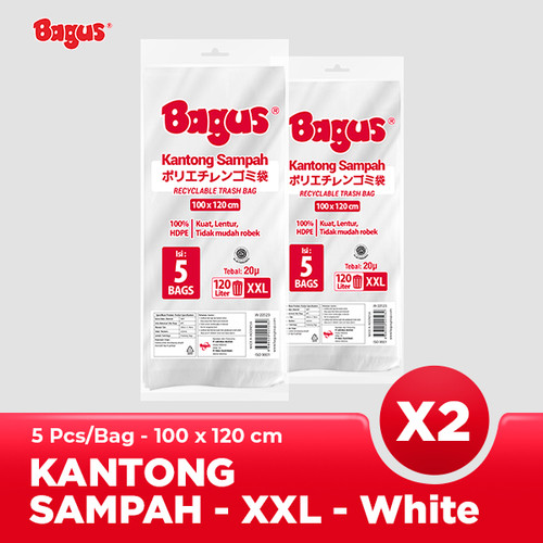 [Twinpack] Bagus Kantong Sampah XXL 5 Uk. 100 cm x 120 cm (120 L)