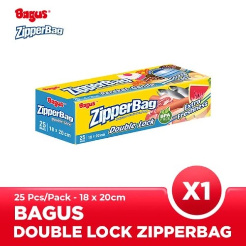 Bagus Zipperbag 25's - 18 cm x 20 cm