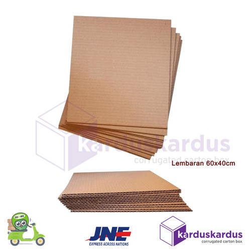 KARDUS KARTON LEMBARAN 60 x 40 SINGLE WALLCORRUGATED SHEET POLOS BARU