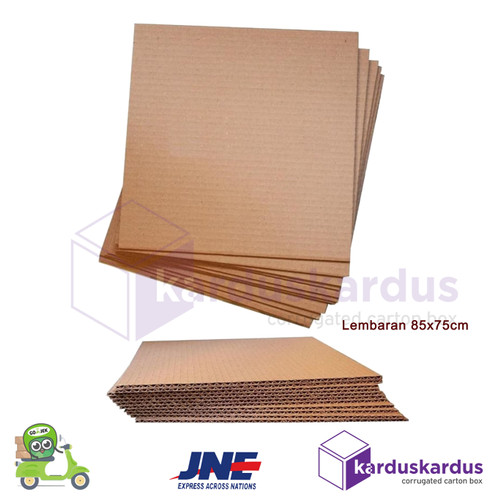 KARDUS KARTON LEMBARAN 85 x 75 SINGLE WALLCORRUGATED SHEET POLOS BARU