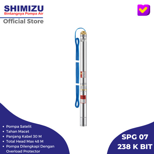 Shimizu SPG 07 238 K BIT Pompa Air Submersible 2 Inch dengan Kabel 0.5