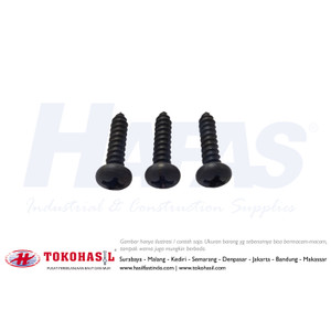 Tapping Screw PH+ #6 x 3/4" (hitam) | Sekrup - 2000 pcs