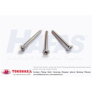 Tapping Screw FH M3 x 12 (#4 x 1/2") stainless steel A2 | Sekrup