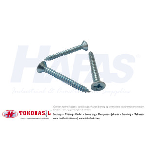 Tapping Screw FH #14 x 3/4" (putih) | Sekrup