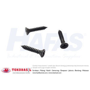 Tapping Screw FH #8 x 3/4" (hitam) | Sekrup - 1000 pcs