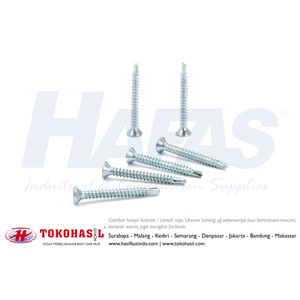 FH+ Drilling Screw #10 x 25, 16T - putih (Sekrup Flat Head)