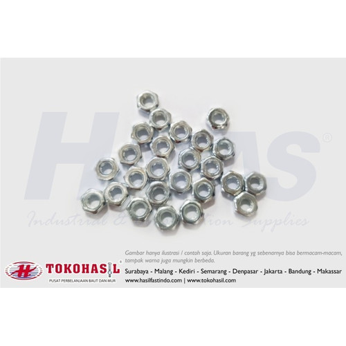 Hex Nut / Mur Segienam M3, K5.5 - P0.50 (putih) - 100 pcs