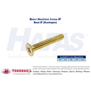 Brass Machine Screw JF M6 x 10 (Baut JF Kuningan)