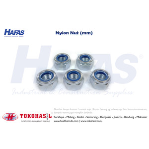 Nylon Nut / Mur Nylon M12, K 19 - P1.50 (putih)