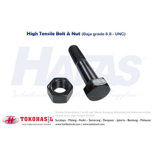 Baut & Mur HT B/N UNC 1 x 3 1/2, Baja 8.8 (High Tensile) - Half