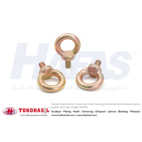 Eye Bolt M22, M 22 - P2.50 (kuning) / Baut Mata - ECERAN