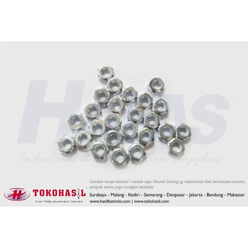 Mur Segi Enam M 18, K 27 - P2.50 (Putih) / Hex Nut Only M18