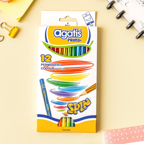 Agatis Prime Pensil Warna Spin Permanent 12 Warna