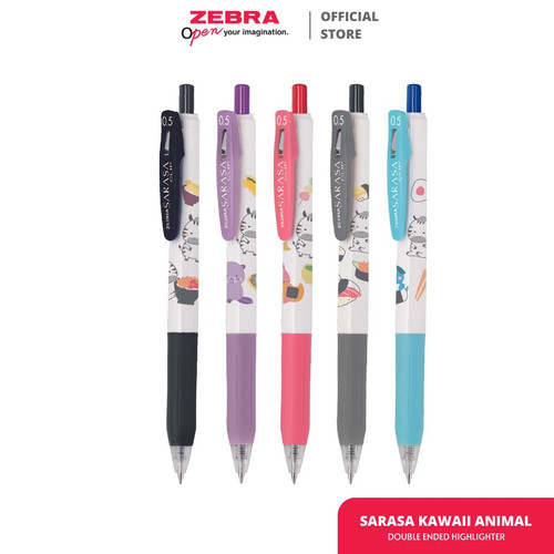 Zebra Pulpen/Bulpen Sarasa Gel 0.5mm Kawai Animal Series Satuan & Set5