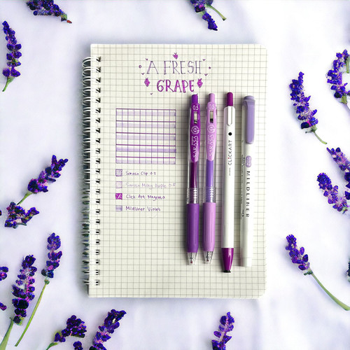 Paket Bundling Alat Tulis Zebra A Fresh Grape Free Notebook Grid A5