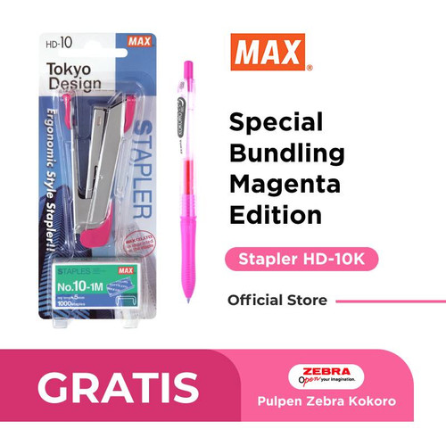 MAX Stapler HD 10 free staples 10-1m - Magenta