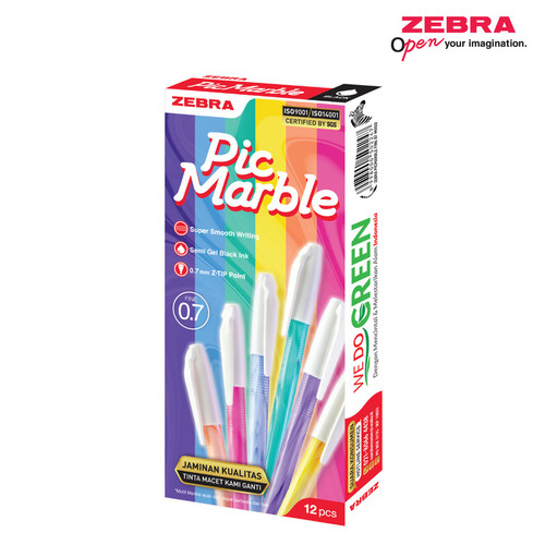 Zebra Picmarble Semi Gel 0.7mm - isi 12 pcs