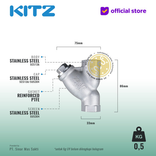 Y-Strainer Stainless KITZ Fig. UY , Drat / Screw