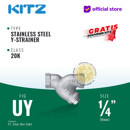 Y-Strainer Stainless KITZ Fig. UY, 1/4" - 8A - 8mm , Drat / Screw