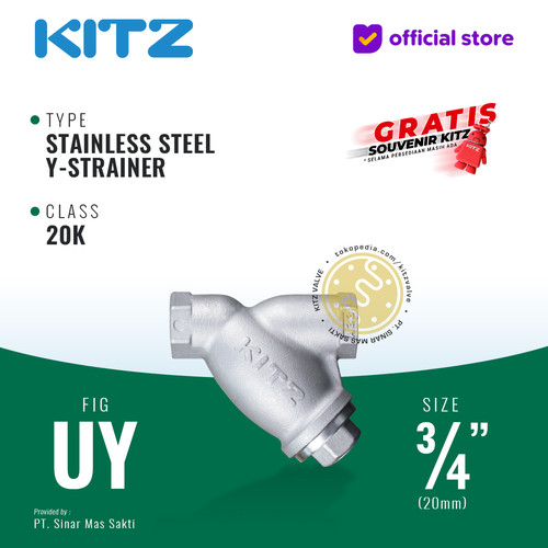 Y-Strainer Stainless KITZ Fig. UY, 3/4" - 20A - 20mm , Drat / Screw