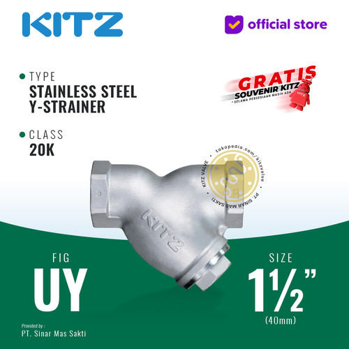 Y-Strainer Stainless KITZ Fig. UY, 1 1/2" - 40A - 40mm , Drat / Screw