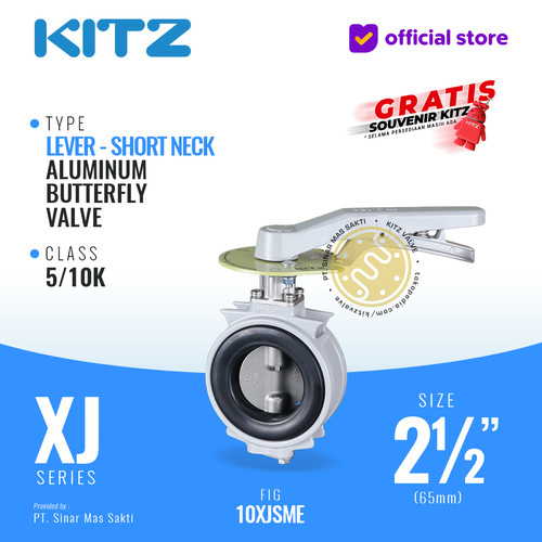 Butterfly Valve Alum KITZ Fig. 10XJSME , 2 1/2" - 65mm , LEVER - SHORT